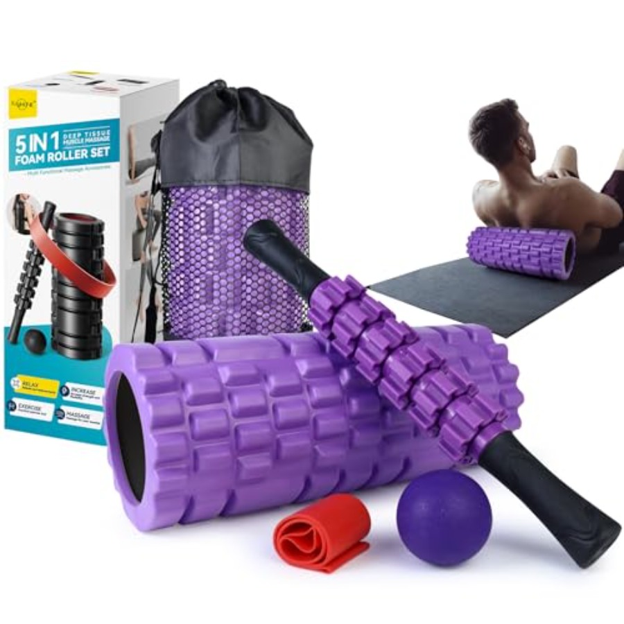 Foam Roller High Density - 5 in1 Foam Roller Set High