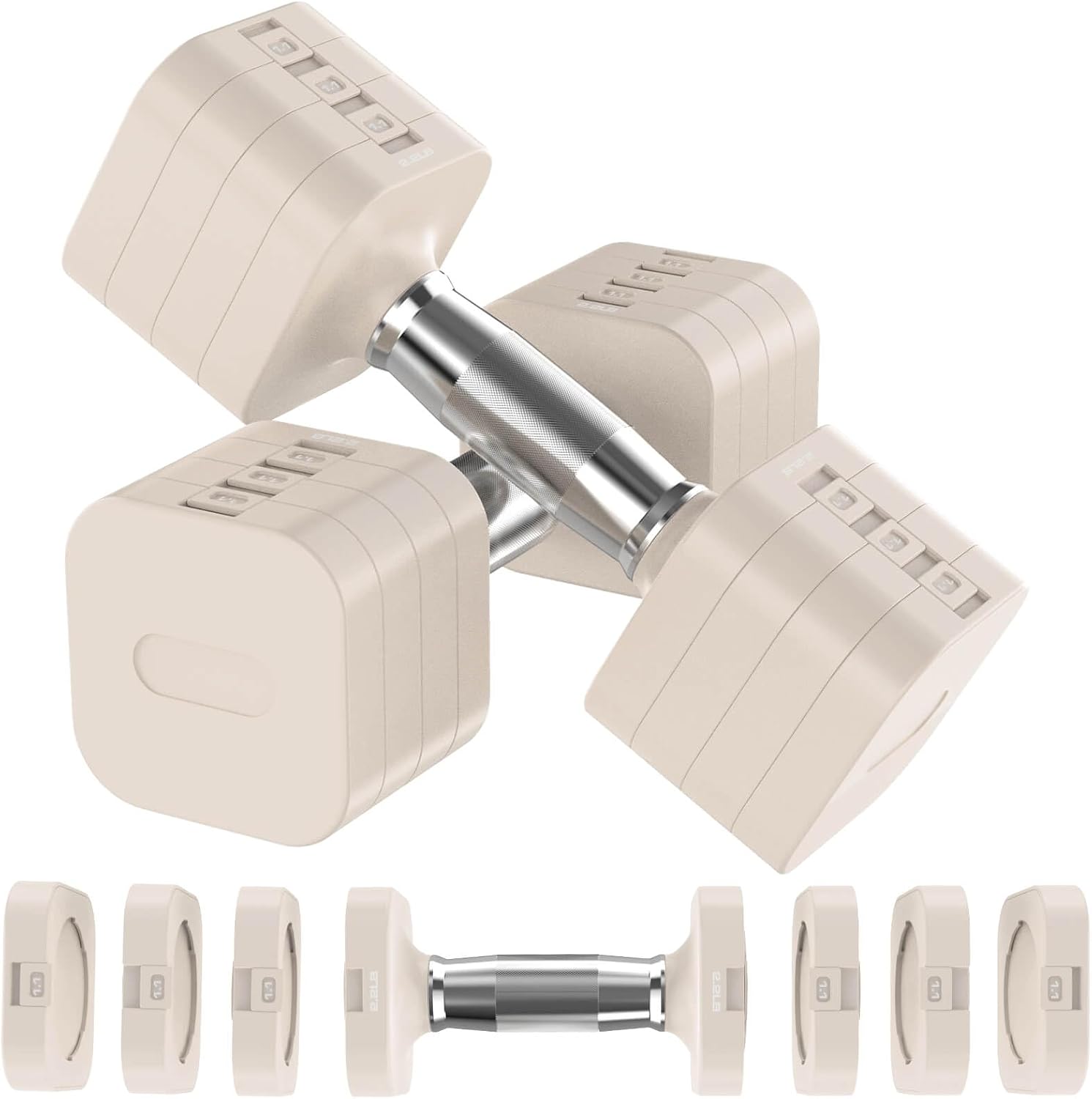 Home Gym Dumbbells - Adjustable Dumbbells Set, 22LB 26.4LB 30.8LB,