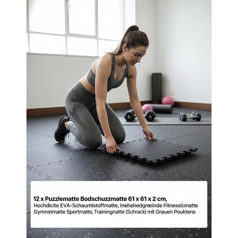 Home Gym Equipment Set - Puzzle Exercise Mat, 12 PCS Fitness