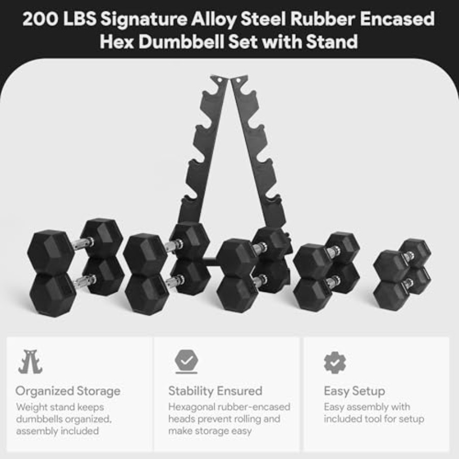 Rubber Coated Hex Dumbbell Set – Home Gym Body Solid Bewertung und Preis