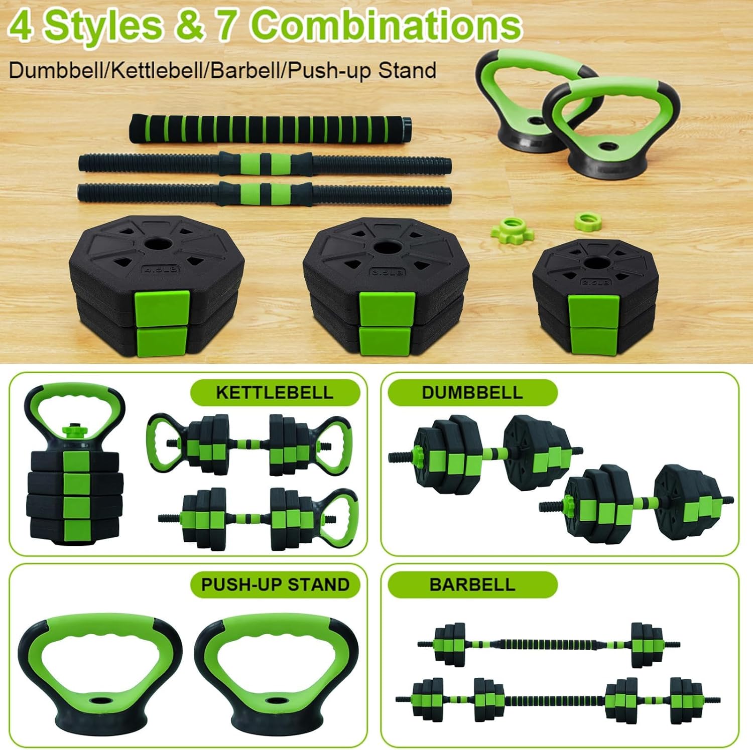 66lbs/88lbs Weight 4 in 1 Adju – Home Gym Equipment Set Bewertung und Preis