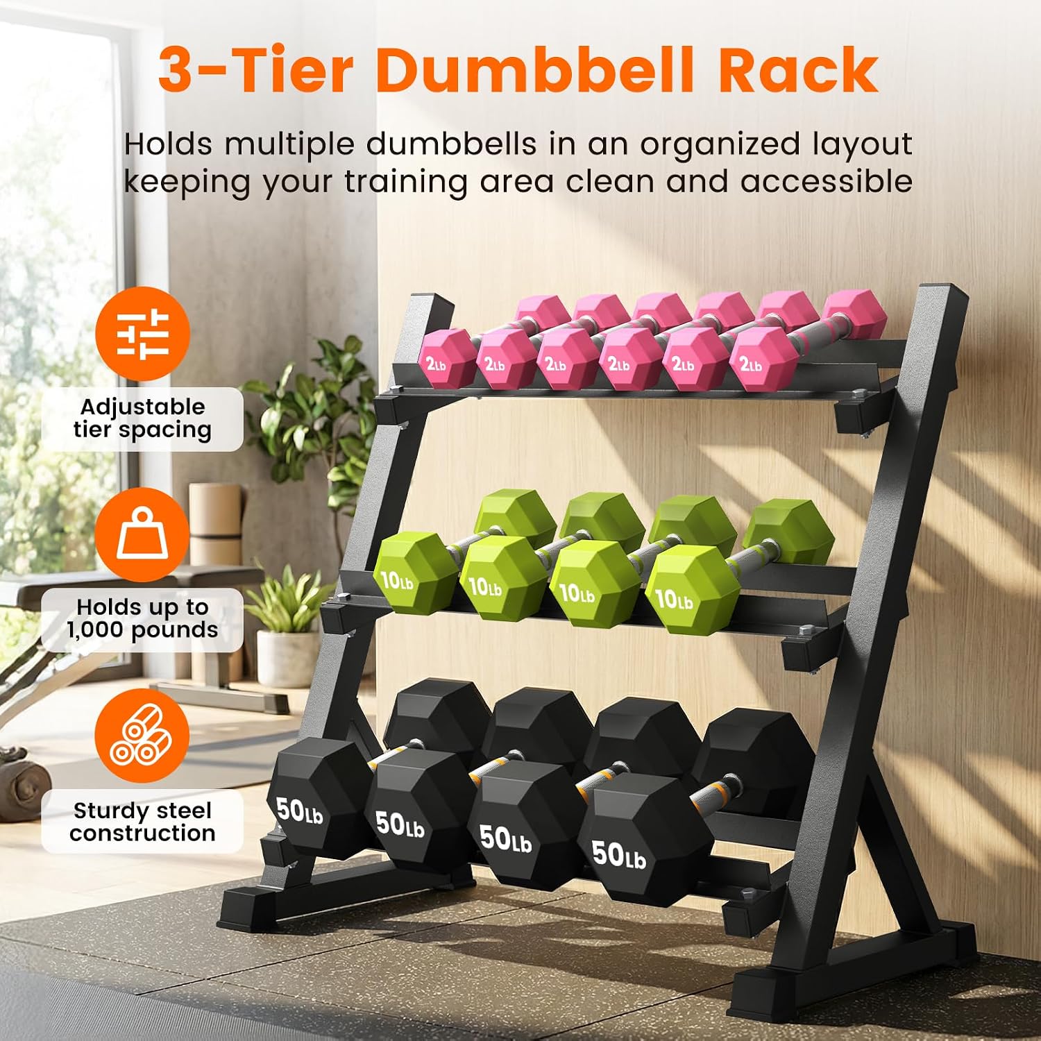 3-Tier Dumbbell Rack with Adju – Home Gym Dumbbells Bewertung und Preis