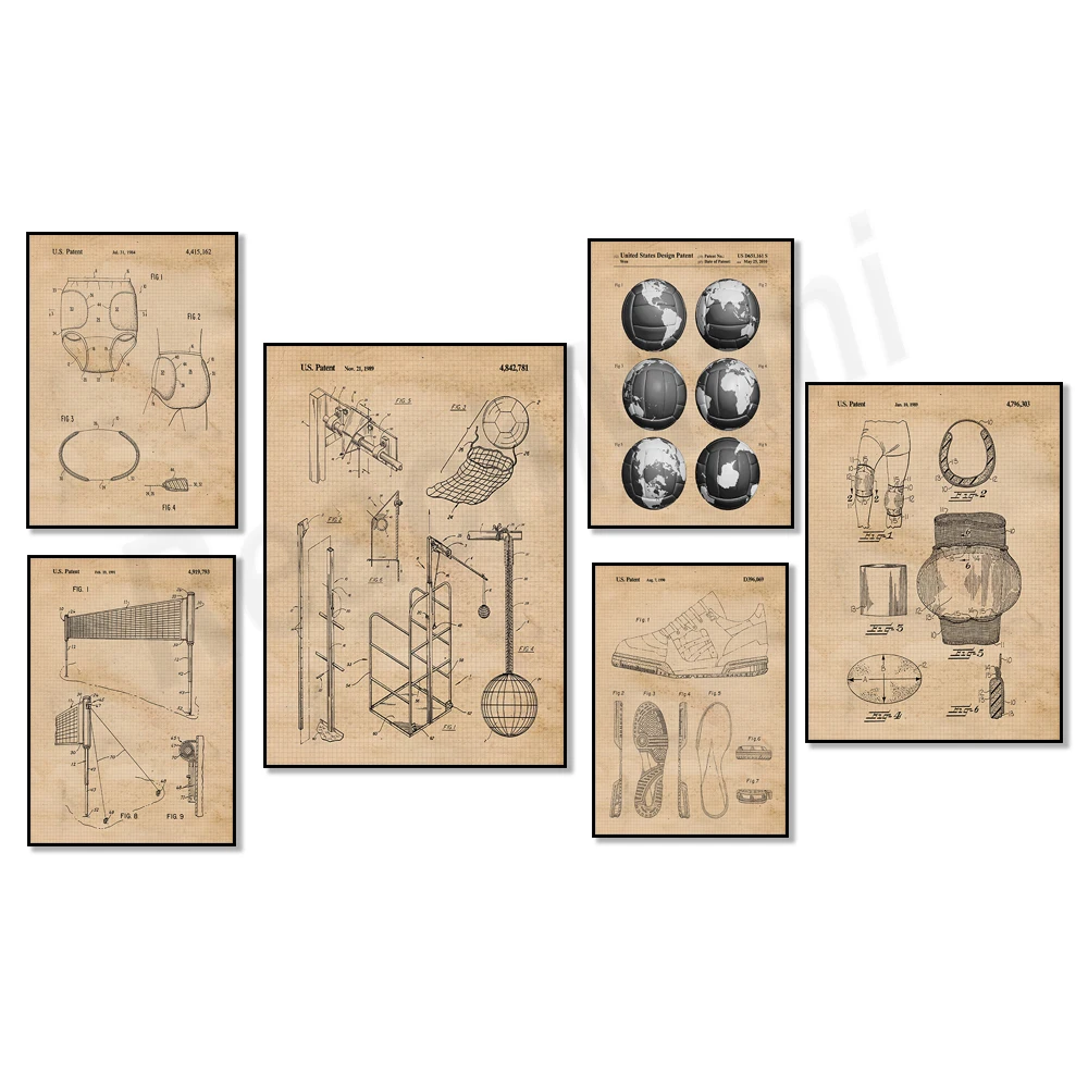 Vintage Volleyball Patent Prin – Home Gym Japan Bewertung und Preis