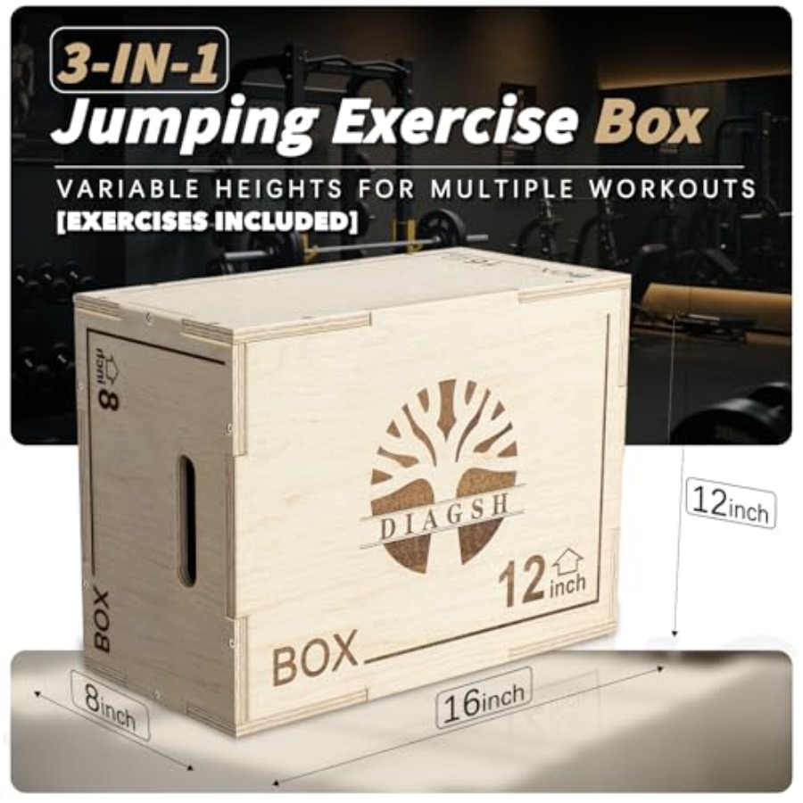 Plyo Box - 3-in-1 wood plyomet – Home Gym Jump Box Bewertung und Preis