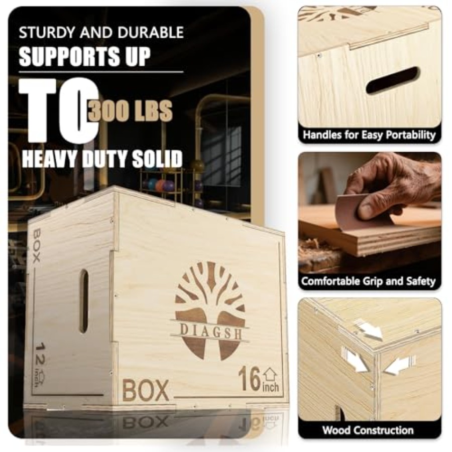 Plyo Box - 3-in-1 wood plyomet – Home Gym Jump Box Bewertung und Preis